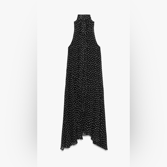 zw collection halter polka dot dress Zara | Dresses | Zara Dresszw Collectioncolor Black And White Size L Back hidden in